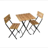 میز و صندلی تاشو چوبی (ترمو وود)ضدآب