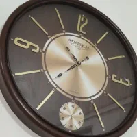 ساعت چوب قهوه ای طلایی اصل بزرگ