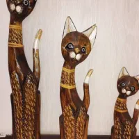 مجسمه چوبی گربه