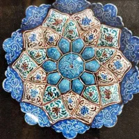بشقاب تابلویی ((میناکاری اصفهان))