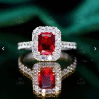 انگشتر جواهر تمام نقره مدل امرالدکات رنگی رنگی