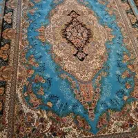 یک جفت فرش آبی نگین مشهد