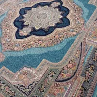 دوتخته فرش ۱۲متری ۷۰۰شانه رنگ فیروزه ای