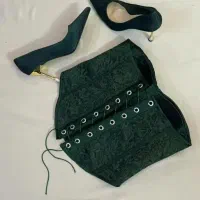 تاپلکس دانتل سبز اماده سایز ۳۶-۳۸|لباس|شیروان (خراسان), |دیوار