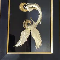 تابلو ورق طلا طرح سیمرغ