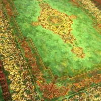 فرش ۴۷۰۰ تراکم ابریشمی سبز فرانسوی