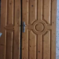 درب ورودی آپارتمان دو لنگه، تمام چوب(چوب روس)