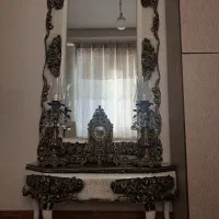 اینه کنسول همراه ساعت وشمعدان