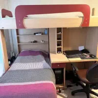 تخت دوطبقه|تخت و سرویس خواب|باغستان, |دیوار