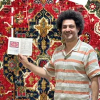 فرش ابریشم قم انار