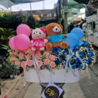 باکس گل برای تولد نوزاد دوقولو