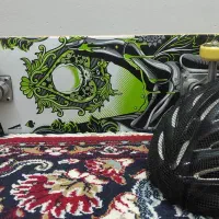 اسکیت برد اسکلتی با کلاه ایمنی همراه با بگ توری