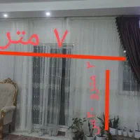 پرده مخمل و تور و دستک با کلیه چوب پرده ها کامل