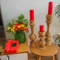 پایه شمعدان چوبی