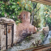 تابلو فرش نفیس منظره کوچه باغ بزرگ/ فروش نقد اقساط|تابلو فرش|تهران, بوستان جنگلی لویزان|دیوار
