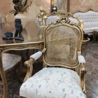 مبلمان و ناهارخوری مدل کویین فرانسوی حصیری دست باف
