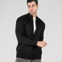 ژاکت بافت زیپ دار یقه ایستاده طوسی مدل 49129