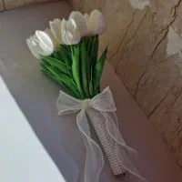 دسته گل عروس گل لاله لمسی دسته گل عقد|گل مصنوعی|بانه, |دیوار