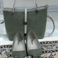 ست کیف و کفش زنانه چرم طبیعی سایز۴۰ و کاملا نو