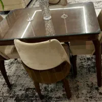 میز مبل ناهار خوری 4 نفره شیری|میز و صندلی غذاخوری|رویان, |دیوار