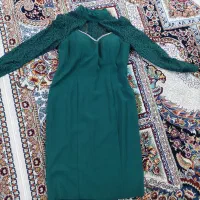 پیراهن کرپ کوتاه مناسب عروسی رنگ سبز زمردی|لباس|نیشابور, مسکن مهر نور|دیوار
