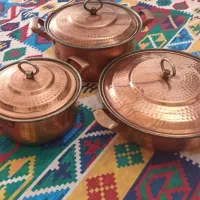 قابلمه مسی ۲ عدد یه دونشم ماهیتابه ست|ظروف پخت‌وپز|شیروان (خراسان), |دیوار