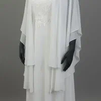 لباس عقد/مجلسی مدل کلوش با رویه شنلی  سفید|لباس|تبریز, |دیوار