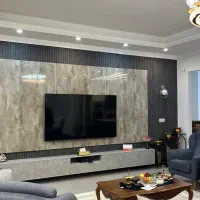 کاغذدیواری پارکت دیوارپوش شومینه