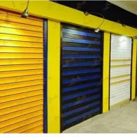 اجرای کرکره برقی .نمای کامپوزیت.  پله گرد فلزی