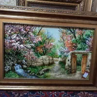 تابلوفرش دستبافت/تابلو فرش کوچه باغ گیلاس