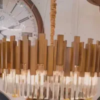 لوستر چوبی کریستالی قطر ۶۰ نو