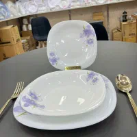 سرویس آرکوپال ۶ نفره ۲۶ پارچه طرح ساینا بنفش مربع