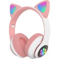 هدفون بلوتوثی گربه ای دارای نور RGB با تخفیف ویژه