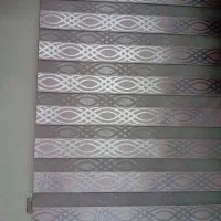 پرده زبرا صورتی نقره ای