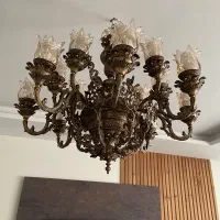 لوستر برنجی ۱۶ شاخه