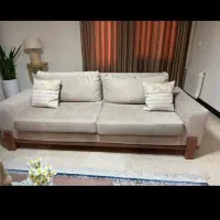 مبل عسلی بوفه میز کوسن ۷ نفره کنسول کرم نسکافه|مبلمان خانگی و میز عسلی|تهران, جنت‌آباد شمالی|دیوار
