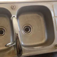 سینک استیل دو لگن|آب‌چکان و نظم‌دهنده ظروف|ساوه, |دیوار