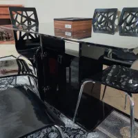 مبلمان ۷ نفره چرمی ،ناهارخوری ۶ نفره چوب و شیشه|مبلمان خانگی و میز عسلی|ساوه, |دیوار