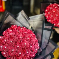 دسته گل ماندگار روبانی