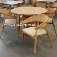 مِـرالوود میز ناهارخوری حصیری رِنوکسا ساخت حرفه ای