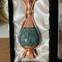 گلدان مسی فیروزه ای