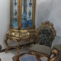 مبل استیل۹نفره  چوب طلایی باویتربن طلایی|مبلمان خانگی و میز عسلی|اصفهان, کوی امیریه|دیوار