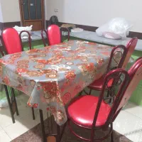 میز صندلی فلزی چهار نفره