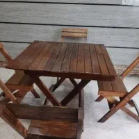 میز و صندلی چوبی تاشو|میز و صندلی غذاخوری|رشت, توشیبا|دیوار