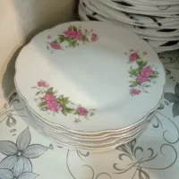 سرویس چینی گل قرمز|ظروف سرو و پذیرایی|بروجرد, |دیوار