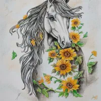 نقاشی مدادرنگی و دیوارکوب زینتی زیبا