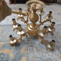 لوستر برنجی طلا کوب|لوستر و چراغ آویز|ورامین, |دیوار