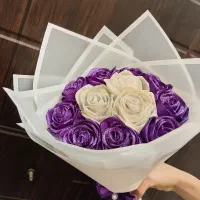 تولیدی انواع گل رز مصنوعی روبانی تکی و عمده گیسو|گل مصنوعی|شیراز, کوشک میدان|دیوار