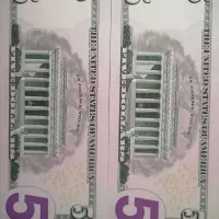 دلار آمریکا جفت 5 دلاری سوپر بانکی پشت سریال|کلکسیون سکه، تمبر، اسکناس|بروجرد, |دیوار