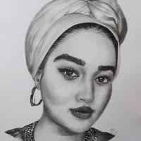 قاب پرتره چهره سیاهقلم